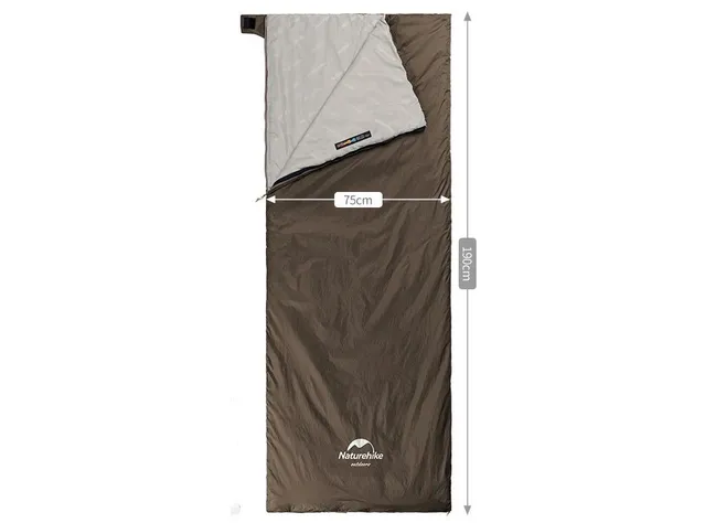 Спальник сверхлегкий Naturehike Summer LW180 NH21MSD09 правый, (15°C), pp M, коричневый Фото 2